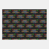 Happy New Year Feuerwerk Wrapping Paper Sheets Geschenkpapier Set (Vorderseite)