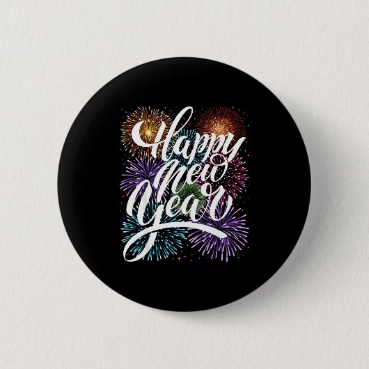 Happy New Year Firework Family Matching Men Women Button (Vorderseite)