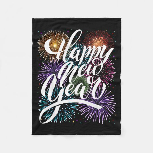 Happy New Year Firework Family Matching Men Women Fleecedecke (Vorderseite)