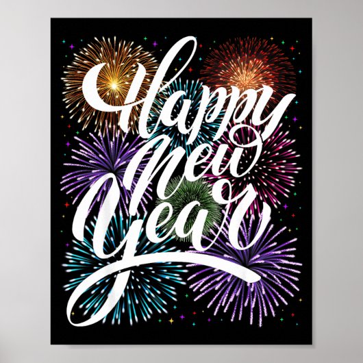 Happy New Year Firework Family Matching Men Women Poster (Vorne)