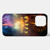 Happy new year Firework iPhone Case (Rückseite (Horizontal))