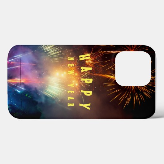 Happy new year Firework iPhone Case (Rückseite (Horizontal))