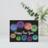 Happy New Year Fireworks #1 Postcard Postkarte (Stehend Vorderseite)