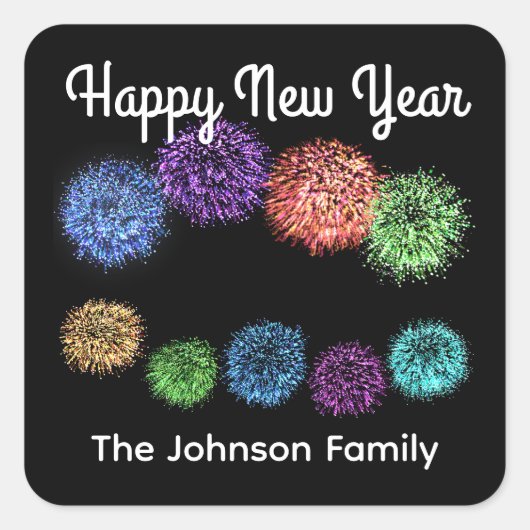 Happy New Year Fireworks #1 Stickers (Vorderseite)