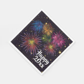 Happy New Year Fireworks and Stars Party Serviette (Ecke)
