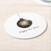 Happy New Year Fireworks Ball Runder Pappuntersetzer (Angewinkelt)