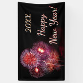 Happy New Year Fireworks Celebration Party Banner (Vertikal)
