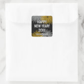 Happy New Year fireworks display custom Quadratischer Aufkleber (Tasche)