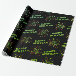 Happy New Year Fireworks Geschenkpapier