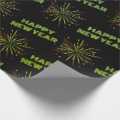 Happy New Year Fireworks Geschenkpapier (Ecke)