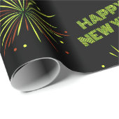Happy New Year Fireworks Geschenkpapier (Rolleneckpunkt)