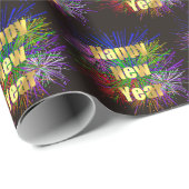 Happy New Year Fireworks Geschenkpapier (Rolleneckpunkt)