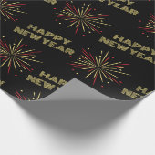 Happy New Year Fireworks Geschenkpapier (Ecke)