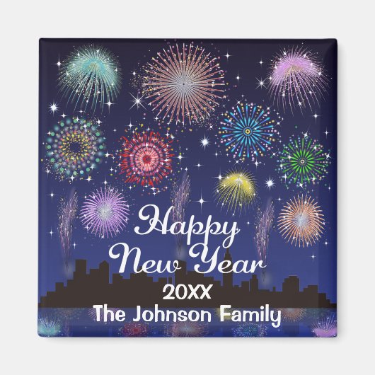 Happy New Year Fireworks Magnet (Vorne)
