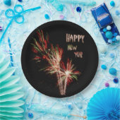 Happy New Year Fireworks Paper Plate Pappteller (Party)