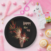 Happy New Year Fireworks Paper Plate Pappteller (Party)