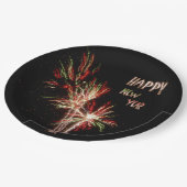 Happy New Year Fireworks Paper Plate Pappteller (Schrägansicht)
