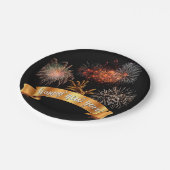 Happy New Year Fireworks Pappteller (Schrägansicht)