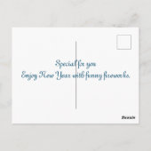 Happy New Year Fireworks Postkarte (Rückseite)