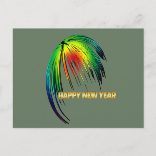 Happy New Year Fireworks Postkarte (Vorderseite)