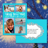 Happy New Year Five Foto Holiday Postcard Postkarte