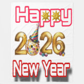Happy New year Fleecedecke (Vorderseite)