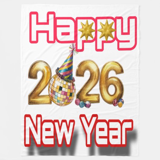 Happy New year Fleecedecke (Vorderseite)