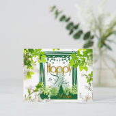 Happy new year Floral green POSTCARD Postkarte (Stehend Vorderseite)