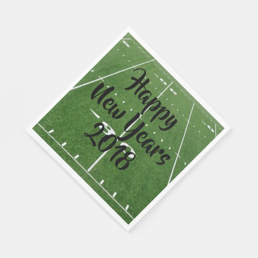 Happy New Year Football Field Serviette (Ecke)