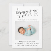 Happy New Year Foto Birth Ankündigung (Vorderseite)