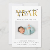 Happy New Year Foto Birth Ankündigung (Vorderseite)