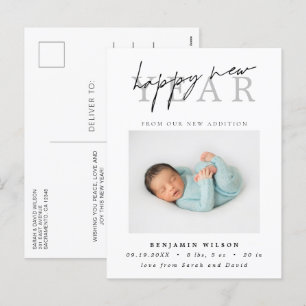 Happy New Year Foto Birth Feiertagspostkarte