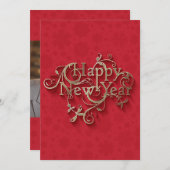 Happy New Year Foto Card Einladung (Vorne/Hinten)