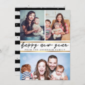 Happy New Year Foto Collage Feiertagskarte (Vorne/Hinten)