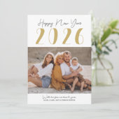 Happy New Year Foto Feiertagskarte (Stehend Vorderseite)