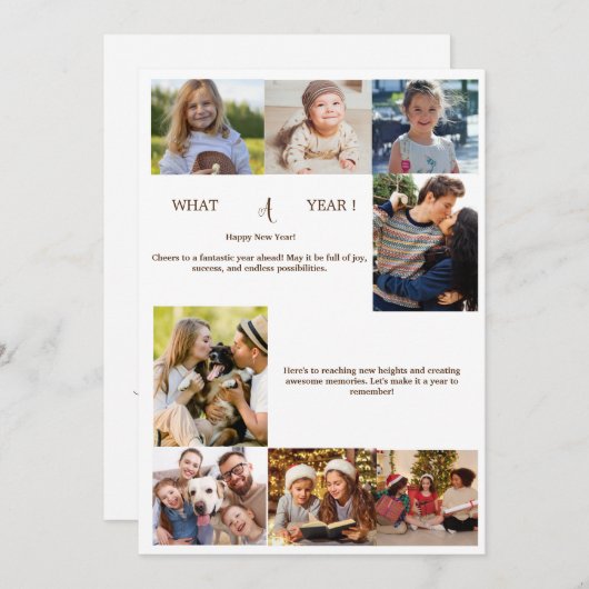 Happy New Year Foto Gesamt Neujahr Card Einladung (Vorne/Hinten)