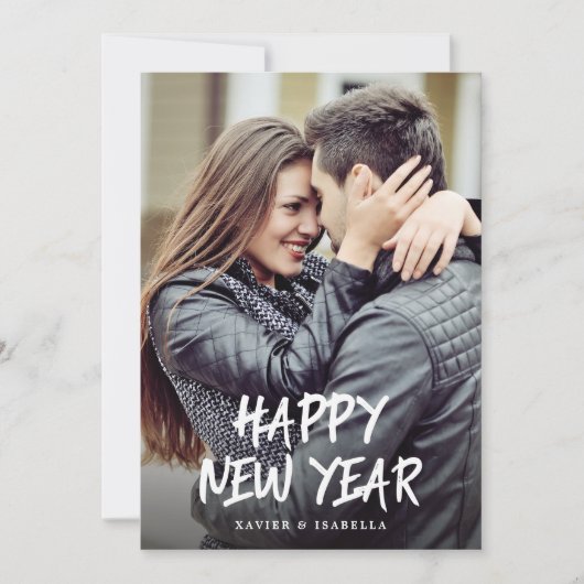 Happy New Year Foto Holiday Feiertagskarte (Vorderseite)