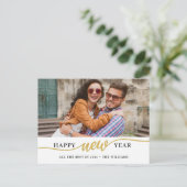 Happy New Year Foto Postcard Postkarte (Stehend Vorderseite)