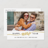 Happy New Year Foto Postcard Postkarte (Vorne/Hinten)