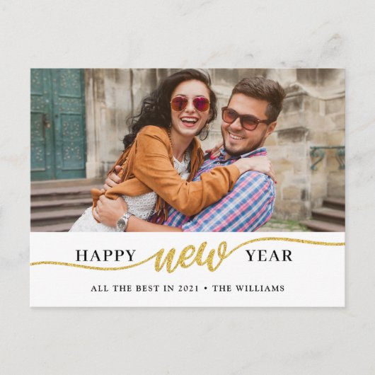 Happy New Year Foto Postcard Postkarte (Vorderseite)