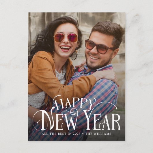 Happy New Year Foto Postcard Postkarte (Vorderseite)