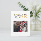 Happy New Year Foto Postkarte (Stehend Vorderseite)