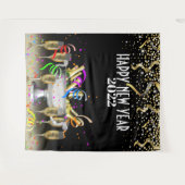 Happy New Year Fotoshop Hintergrund Wandteppich (Vorderseite (Horizontal))