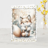 Happy New Year Fox Karte (Gelbe Blume)