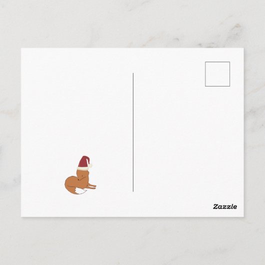 Happy New Year Fox Postcard Postkarte (Rückseite)