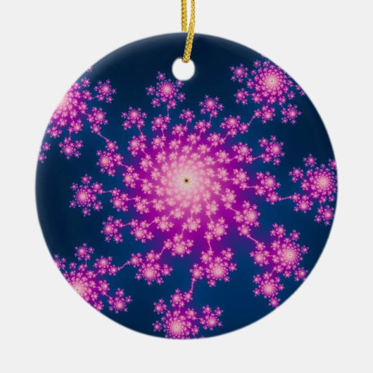 Happy New Year Fraktal Keramikornament (Vorne)