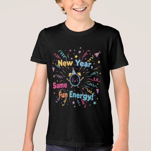 Happy New Year Fun Energy Design for Boys and Girl Tri-Blend Shirt (Vorderseite)