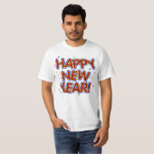 Happy New Year - Fun Red Text With Confetti T-Shirt (Vorne ganz)