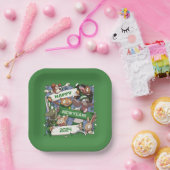 Happy New Year Funny Animal Fans Scarf Cartoon Pappteller (Party)