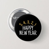 Happy New Year Funny Button (Vorne & Hinten)